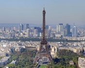 Distance view of Paris, featuring Eiffel Tower