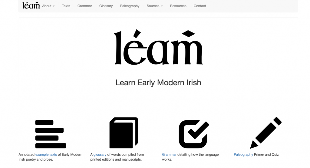 Screenshot of Leamh Website Home page